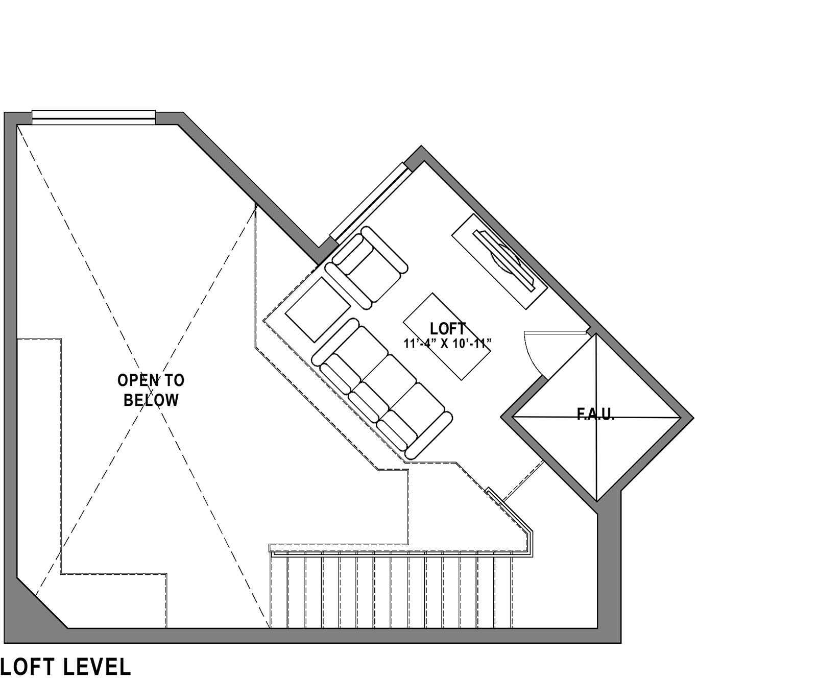 Plan A1 Loft - 1 Bedroom+ Loft, 1 Bath Floor Plan