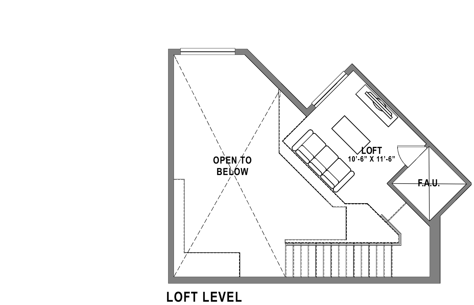Plan B1 Loft - 2 Bedroom+ Loft, 3 Bath Floor Plan