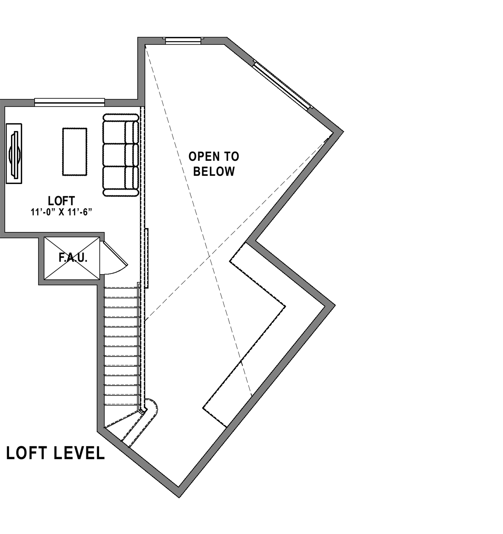 Plan B3 Loft - 2 Bedroom+ Loft, 2 Bath Floor Plan