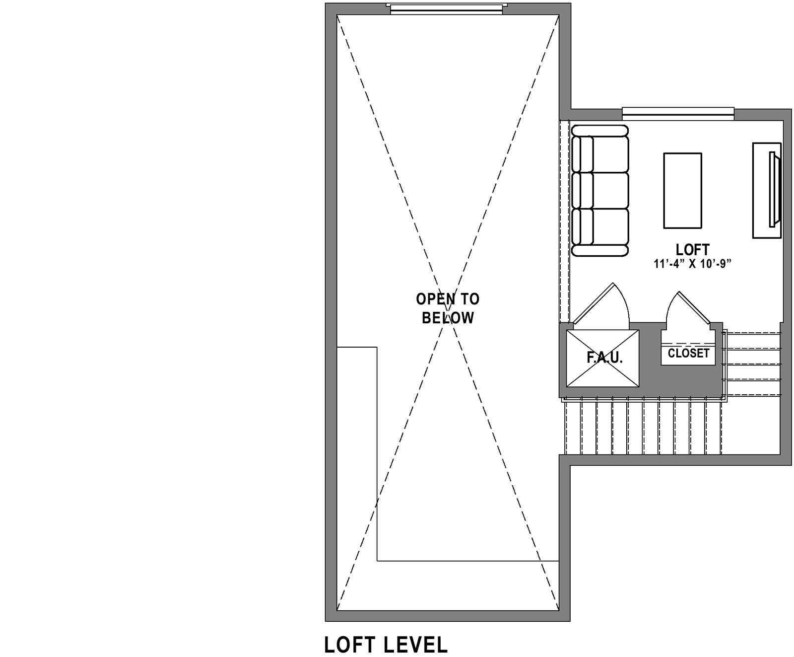 Plan B7 Loft - 2 Bedroom+ Loft, 2 Bath Floor Plan